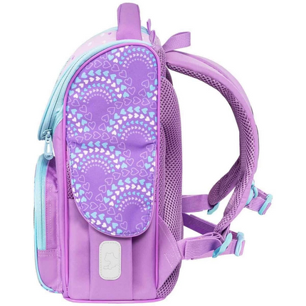 Purple School Bag with Seashell Pattern