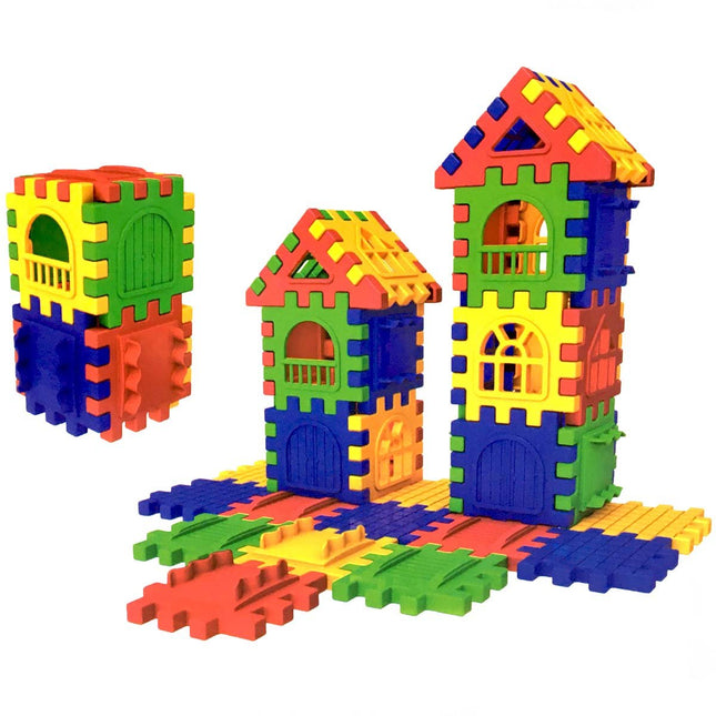 Puzzle City 3D Building and Design Blocks 64 Pieces