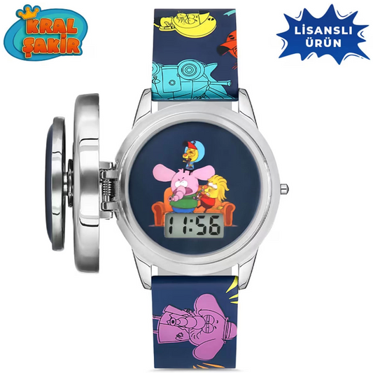 MiniFlak Licensed Kral Şakir KS5032-4 Digital Blue Boy's Wristwatch