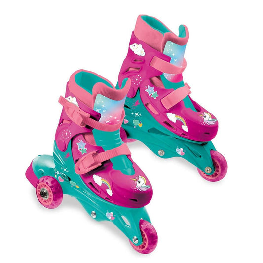 Unicorn Patterned Inline 3-Wheeled Skates