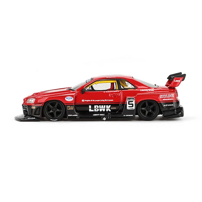 Mini GT 1/64 Nissan LB-ER34 Super Silhouette SKYLINE Red/Black