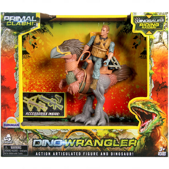 Primal Clash Dino Wrangler Dinosaur Rider Adventure Set