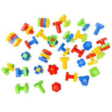 Educational Shapes with Screws 64 Pieces