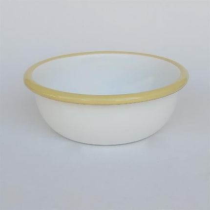 Emayra Emaye Kase 12 Cm | Beyaz Kordon Sarı
