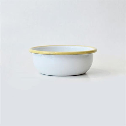 Emayra Emaye Kase 12 Cm | Beyaz Kordon Sarı