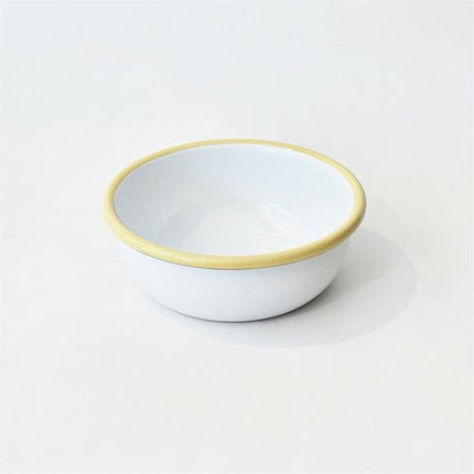 Emayra Emaye Kase 12 Cm | Beyaz Kordon Sarı