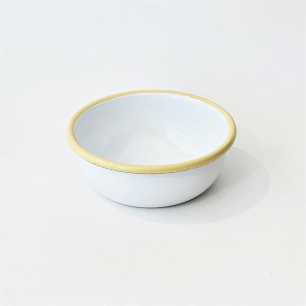 Emayra Emaye Kase 12 Cm | Beyaz Kordon Sarı