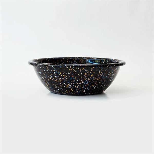 Emayra Emaye Salata Kasesi 20 Cm | Serpme Desen Siyah