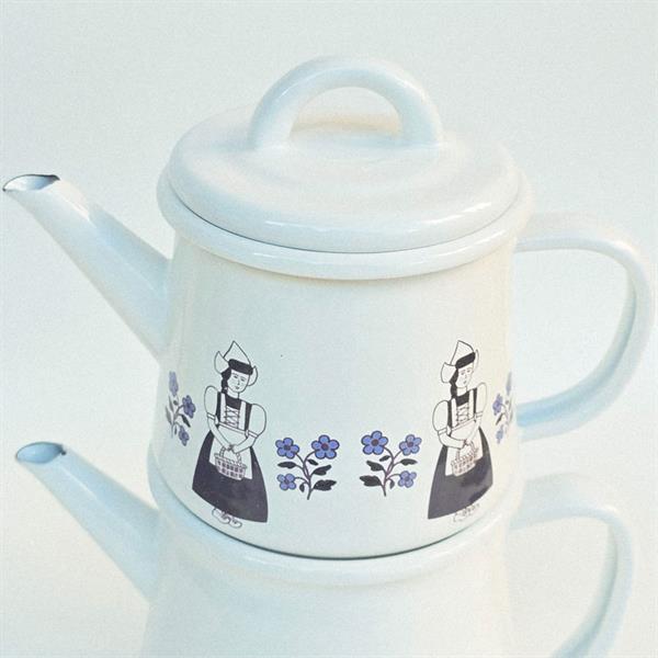 Emaye Çaydanlık Etnik Desenli