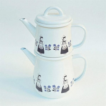 Emaye Çaydanlık Etnik Desenli