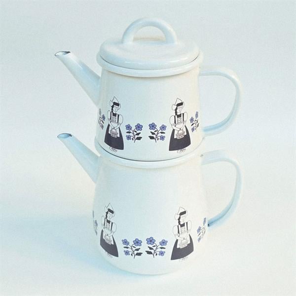 Emaye Çaydanlık Etnik Desenli