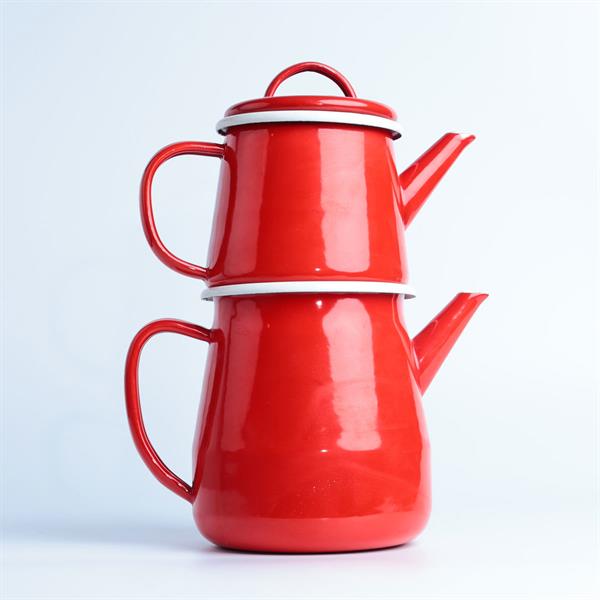 Emaye Çaydanlık Kırmızı