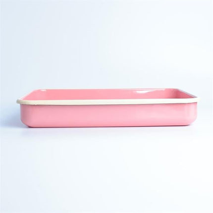 Emayra Emaye Dikdörtgen Fırın Tepsisi 25X35x5 Cm | Gül Kurusu