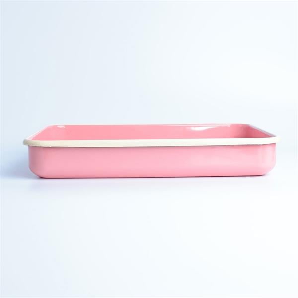 Emayra Emaye Dikdörtgen Fırın Tepsisi 25X35x5 Cm | Gül Kurusu