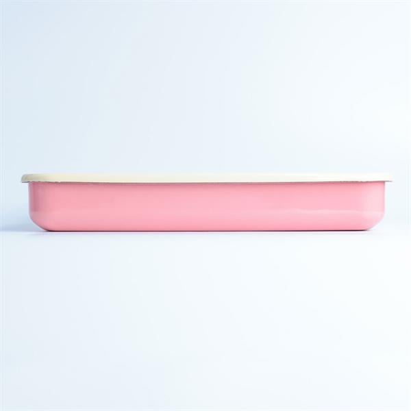 Emayra Emaye Dikdörtgen Fırın Tepsisi 25X35x5 Cm | Gül Kurusu