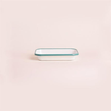 Emaye 22X16cm Meze Tabağı Beyaz - Kordon Turkuaz