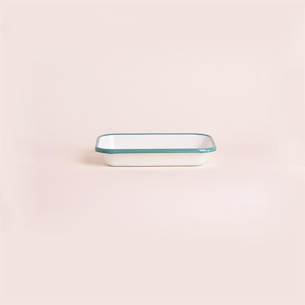 Emaye 22X16cm Meze Tabağı Beyaz - Kordon Turkuaz