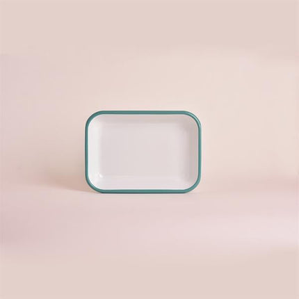 Emaye 22X16cm Meze Tabağı Beyaz - Kordon Turkuaz