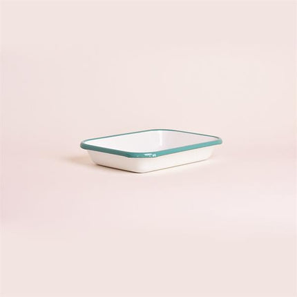 Emaye 22X16cm Meze Tabağı Beyaz - Kordon Turkuaz