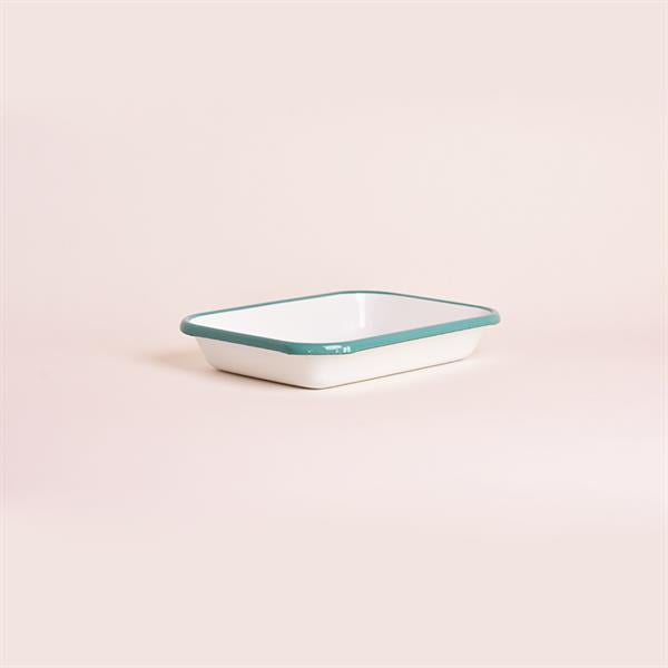 Emaye 22X16cm Meze Tabağı Beyaz - Kordon Turkuaz