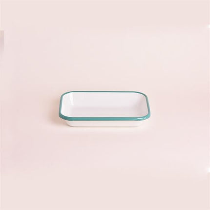 Emaye 22X16cm Meze Tabağı Beyaz - Kordon Turkuaz