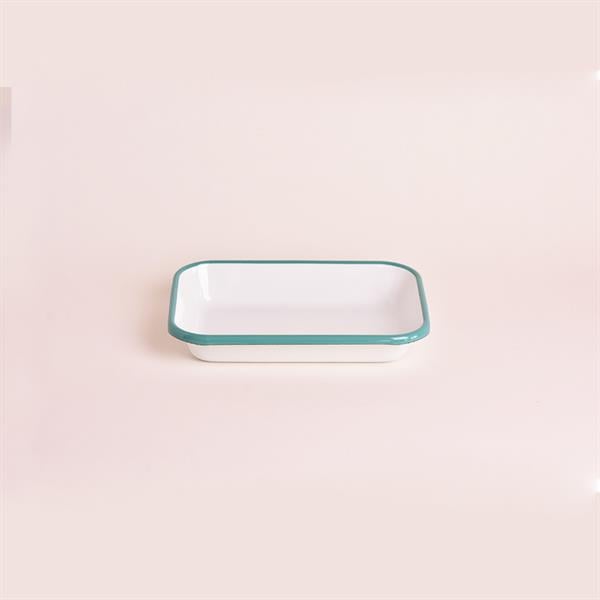 Emaye 22X16cm Meze Tabağı Beyaz - Kordon Turkuaz