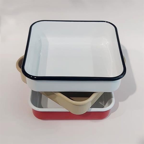 Emaye Kare Fırın Tepsisi Bej