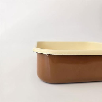 Emaye Kare Fırın Tepsisi Kahve