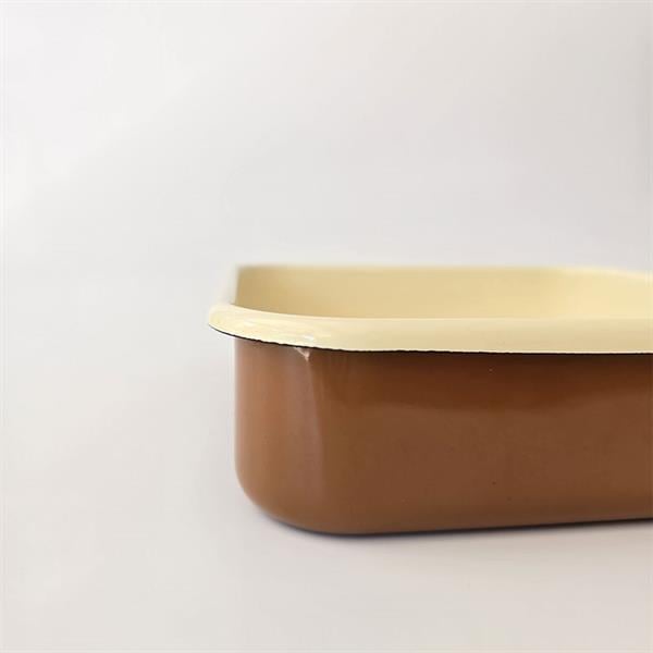 Emaye Kare Fırın Tepsisi Kahve