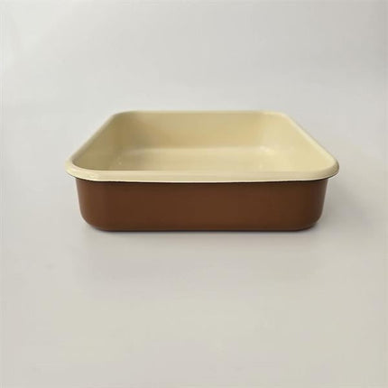 Emaye Kare Fırın Tepsisi Kahve