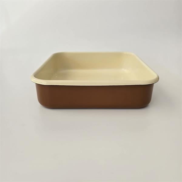 Emaye Kare Fırın Tepsisi Kahve