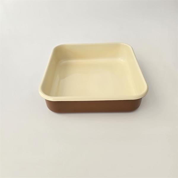 Emaye Kare Fırın Tepsisi Kahve