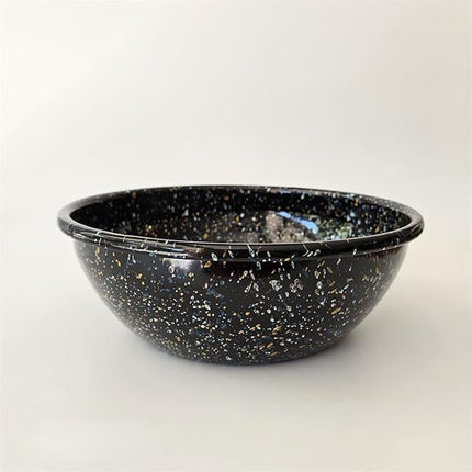 Emaye Kase 26 Cm Serpme Desen Siyah