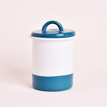 Emaye Kavanoz 3 No Mavi Beyaz