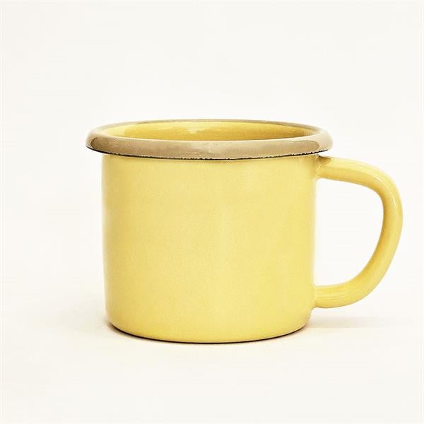 Emayra Emaye Kupa 350 Ml | Sarı Kordon Bej