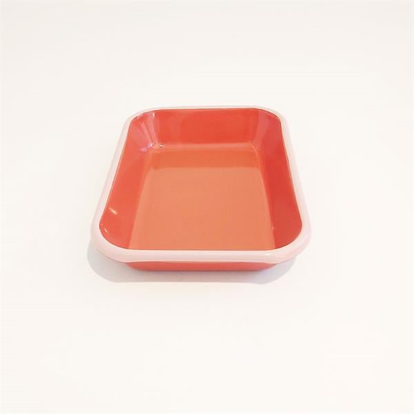 Emaye 22X16 Cm Meze Tabağı Kiremit - K. Pembe