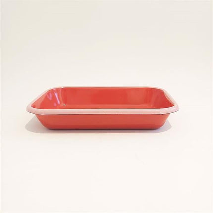 Emaye 22X16 Cm Meze Tabağı Kiremit - K. Pembe