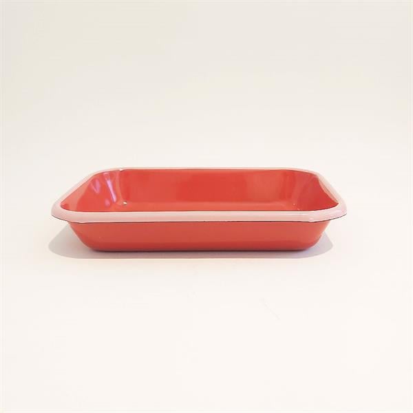 Emaye 22X16 Cm Meze Tabağı Kiremit - K. Pembe