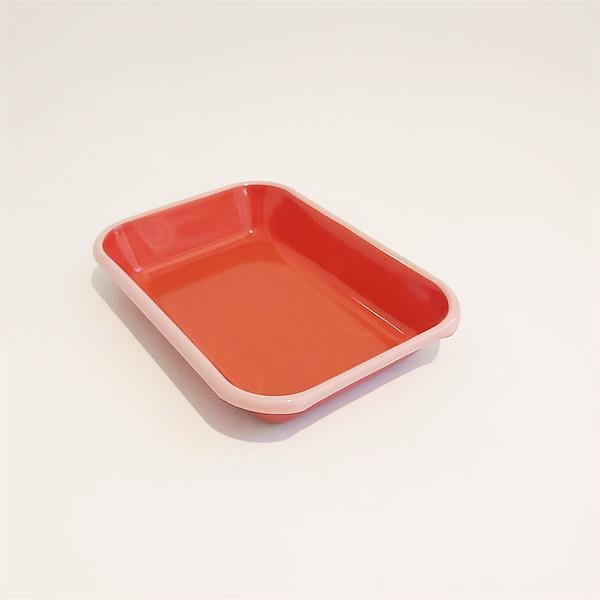 Emaye 22X16 Cm Meze Tabağı Kiremit - K. Pembe