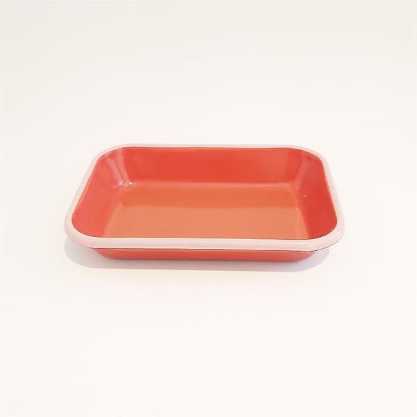 Emaye 22X16 Cm Meze Tabağı Kiremit - K. Pembe