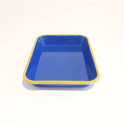 Emaye Meze Tabağı Kobalt F.Yeşil 27 X 19 Cm