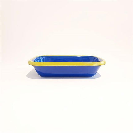 Emaye Meze Tabağı Kobalt F.Yeşil 17 X 12 Cm