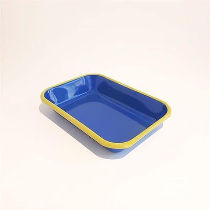 Emaye Meze Tabağı Kobalt F.Yeşil 22 X 16 Cm