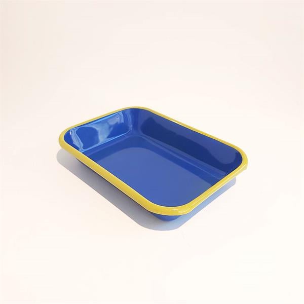 Emaye Meze Tabağı Kobalt F.Yeşil 22 X 16 Cm