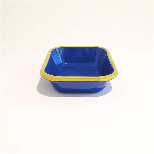 Emaye Meze Tabağı Kobalt F.Yeşil 17 X 12 Cm