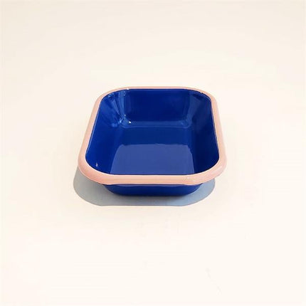 Emaye Meze Tabağı Kobalt Pembe 17 X 12 Cm