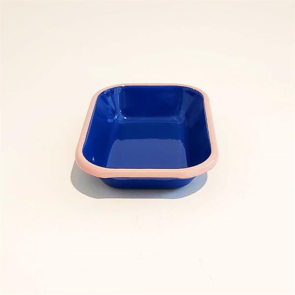 Emaye Meze Tabağı Kobalt Pembe 17 X 12 Cm