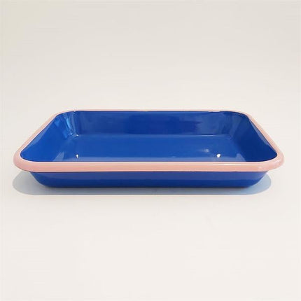 Emaye Meze Tabağı Kobalt Pembe 27 X 19 Cm