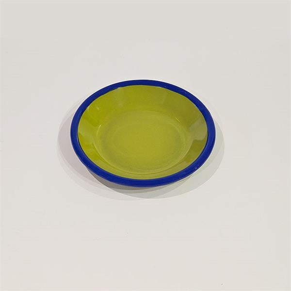 Emaye Tabak 12 Cm Fıstık Yeşili Kordon Kobalt