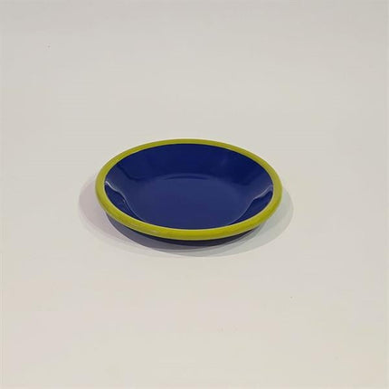 Emayra Emaye Tabak 12 Cm | Kobalt Kordon Fıstık Yeşil